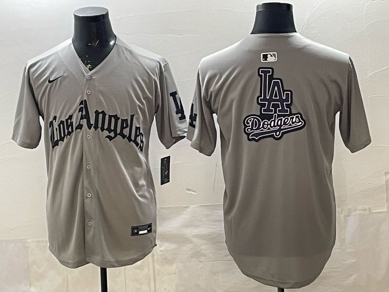 Men 2026 Los Angeles Dodgers Blank Grey Five generations Nike MLB Jersey style 009